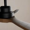 Ventilador de techo exterior BALCONY LUZ negro/madera oscura Sulion
