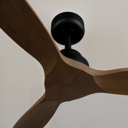 Ventilador de techo exterior BALCONY en negro y madera oscura - Sulion