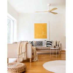 Ventilador de techo exterior con luz TONDA madera - Sulion