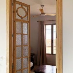 Ventilador de techo exterior con luz TONDA madera - Sulion