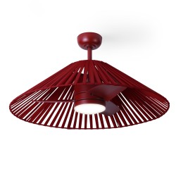 Ventilador de techo con luz decorativo TERRA burdeos - Sulion