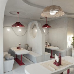 Ventilador de techo con luz decorativo TERRA burdeos - Sulion