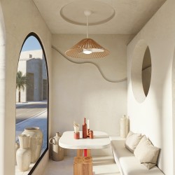 Ventilador de techo con luz decorativo TERRA marrón - Sulion