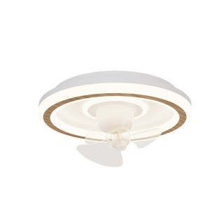 Ventilador de techo blanco ALAN MOVE. Motor rotativo y luz - Sulion 