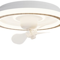 Ventilador de techo blanco ALAN MOVE. Motor rotativo y luz - Sulion 