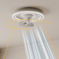 Ventilador de techo blanco ALAN MOVE. Motor rotativo y luz - Sulion 