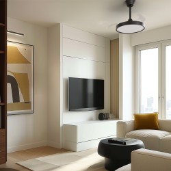 Ventilador de techo negro de palas retráctiles BOMBAY ESTILO S Sulion