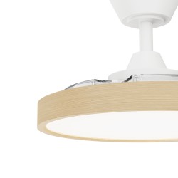 Ventilador de techo roble de palas retráctiles BOMBAY ESTILO S