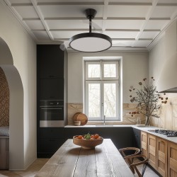 Ventilador de techo negro de palas retráctiles BOMBAY ESTILO M Sulion