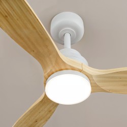 Ventilador de techo exterior BALCONY XL en blanco y madera - Sulion