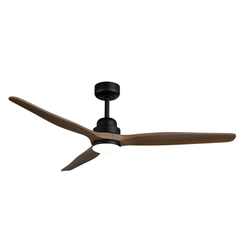 Ventilador de techo exterior BALCONY LUZ XL negro/madera oscura Sulion