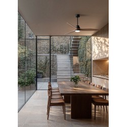 Ventilador de techo exterior BALCONY LUZ XL negro/madera oscura Sulion