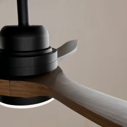 Ventilador de techo exterior BALCONY LUZ XL negro/madera oscura Sulion