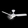 Ventilador de techo con luz DANA blanco y palas madera IP66 - Sulion
