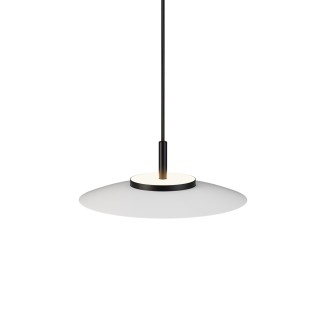 Lámpara de techo VALENTINA.Metal plano S blanco y módulo negro.LED 18W