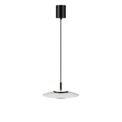 Lámpara de techo VALENTINA.Metal plano S blanco y módulo negro.LED 18W