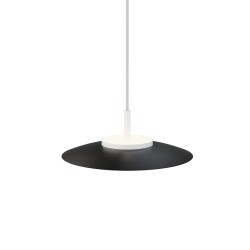 Lámpara de techo VALENTINA.Metal plano S negro y módulo blanco.LED 18W