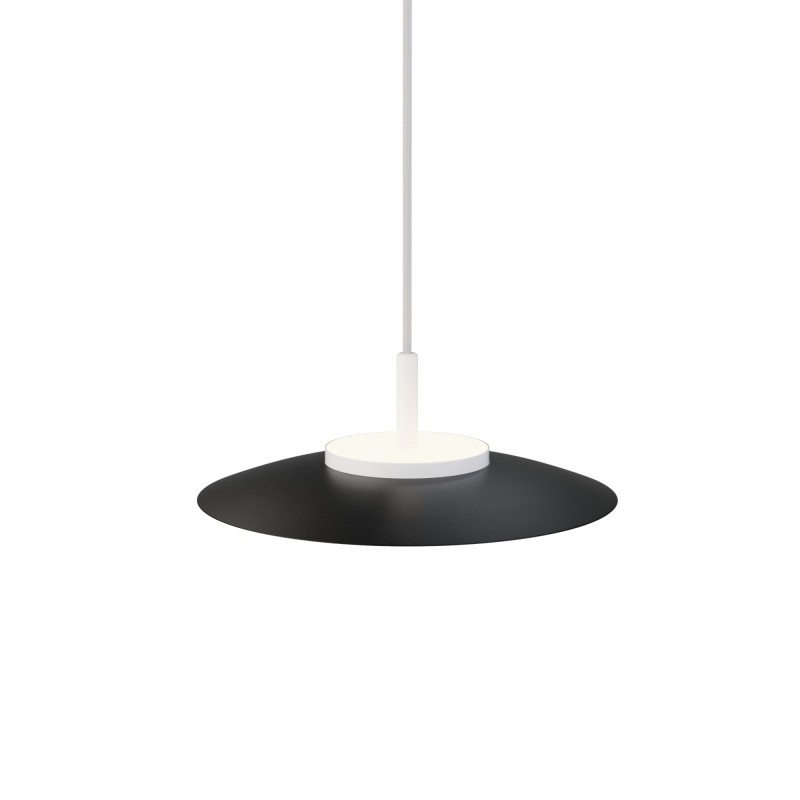 Lámpara de techo VALENTINA.Metal plano S negro y módulo blanco.LED 18W