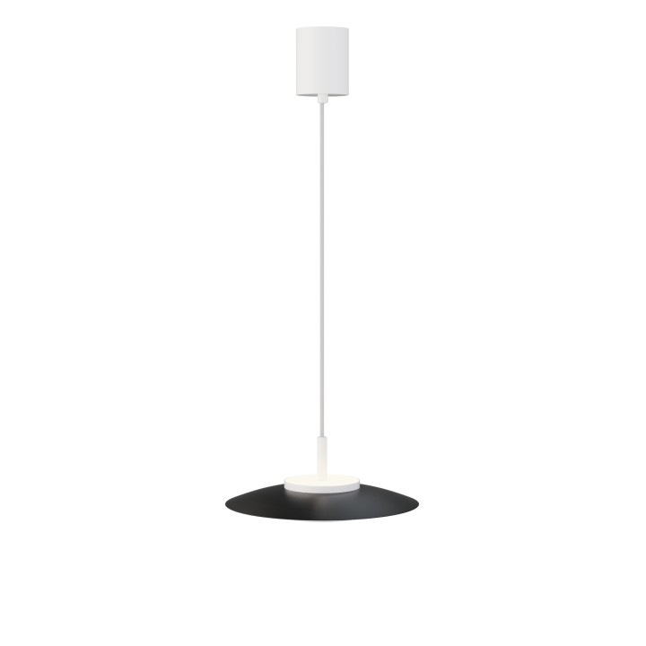 Lámpara de techo VALENTINA.Metal plano S negro y módulo blanco.LED 18W
