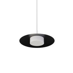 Lámpara de techo VALENTINA.Metal plano S negro y módulo blanco.LED 18W