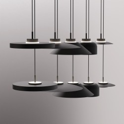 Lámpara de techo VALENTINA.Metal plano S negro y módulo blanco.LED 18W