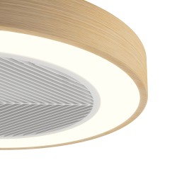 Ventilador de de techo plafón SEED blanco y madera con luz - Sulion
