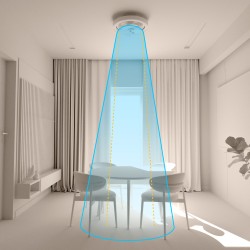 Ventilador de de techo plafón SEED blanco y madera con luz - Sulion