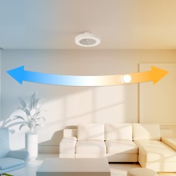 Ventilador de de techo plafón SEED blanco y madera con luz - Sulion