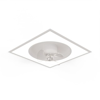 Ventilador de techo tipo plafón UFO blanco empotrable con luz