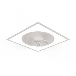 Ventilador de techo tipo plafón UFO blanco empotrable con luz