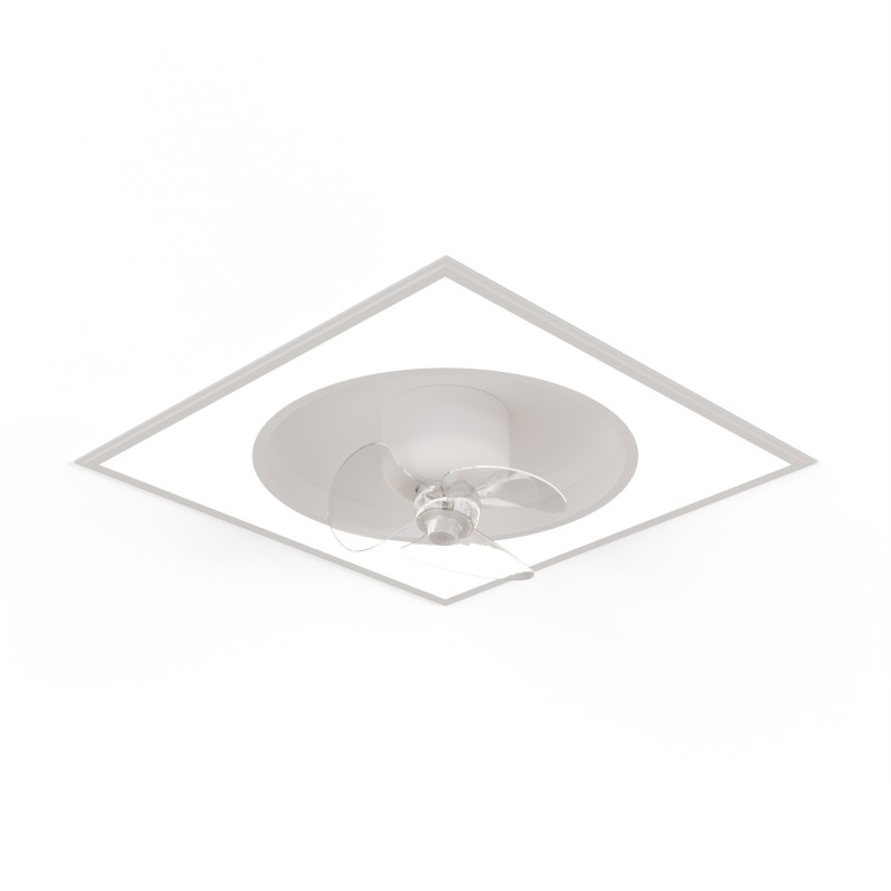 Ventilador de techo tipo plafón UFO blanco empotrable con luz