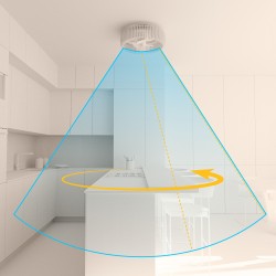 Ventilador de techo tipo plafón UFO blanco empotrable con luz