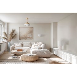 Ventilador de techo con luz BOMBAY EMMA S madera y textil -Sulion