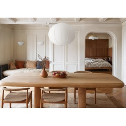 Ventilador de techo con luz BOMBAY EMMA S madera y textil -Sulion