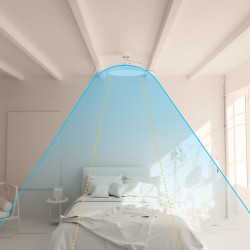 Ventilador de techo con luz BOMBAY EMMA S madera y textil -Sulion