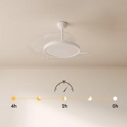 Ventilador de techo con luz BOMBAY EMMA S madera y textil -Sulion