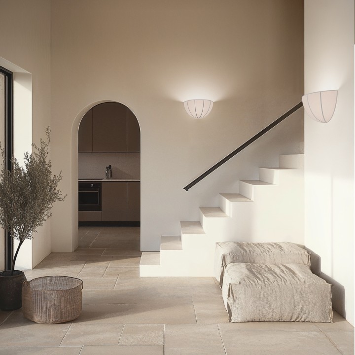 Aplique EMMA con pantall textil natural.18.5x15x18.5 cm.1xE27|Sulion