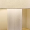 Sobremesa EMMA de yeso blanco con pantalla textil blanca.1xE27 |Sulion
