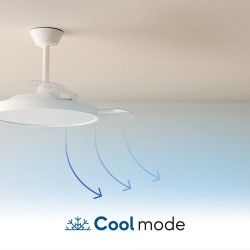 Ventilador de techo con luz BOMBAY VICTORIA S blanco - Sulion