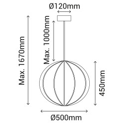 Lámpara de techo EMMA con pantalla textil natural Ø 50cm.1xE27 |Sulion