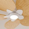 Ventilador de techo ALMA S 5 palas luz blanco y madera clara Sulion