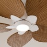 Ventilador de techo ALMA S 5 palas luz blanco y madera media Sulion