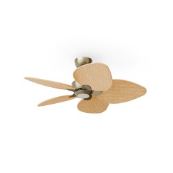 Ventilador de techo ALMA S 5 palas luz latón y madera clara - Sulion