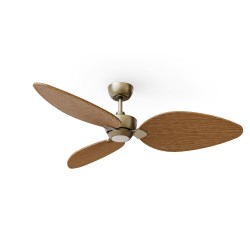 Ventilador de techo ALMA L 3 palas luz latón y madera media