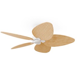 Ventilador de techo ALMA L 5 palas luz blanco y madera clara