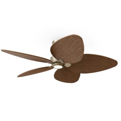 Ventilador de techo ALMA L 5 palas luz latón y madera oscura