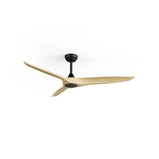 Ventilador de techo exterior NOVA negro y palas madera oscura