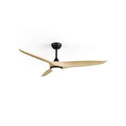 Ventilador de techo exterior NOVA XL negro y madera oscura