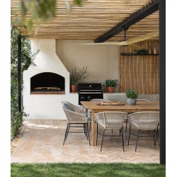 Ventilador de techo exterior NOVA XL negro y madera oscura