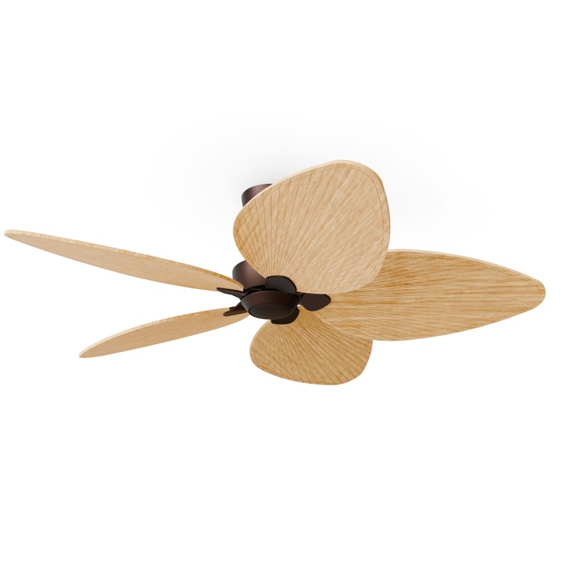 Ventilador de techo ALMA L 5 palas marrón y madera clara